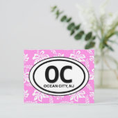 Ocean City New Jersey ~ OC NJ Pink Beach Postkarte (Stehend Vorderseite)
