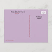 Ocean City, New Jersey Pastel Sunrise Postcard Ankündigungspostkarte (Rückseite)