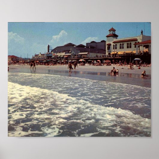 Ocean City NJ, Beach Scene, Boardwalk, 1950s Poster (Vorne)