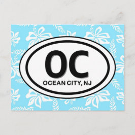 Ocean City NJ Blue Postcard Postkarte