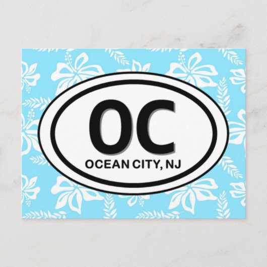 Ocean City NJ Blue Postcard Postkarte (Vorderseite)