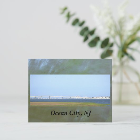 Ocean City, NJ Bridge Postkarte (Stehend Vorderseite)
