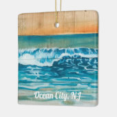 Ocean City, NJ Sunrise Waves Keramikornament (Links)
