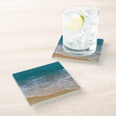 Ocean Clear Türkise Wasser Sandy Beach Untersetzer (Schrägansicht)