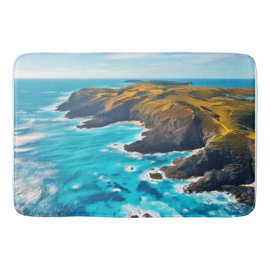 Ocean Cliffs: Wilde Küste Badematte (Vorderseite)