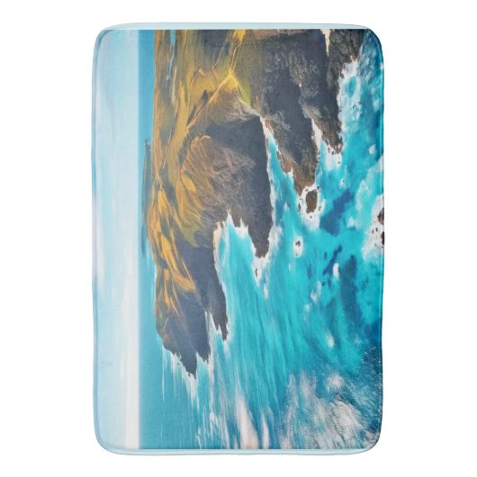 Ocean Cliffs: Wilde Küste Badematte (Vorderseite Vertikal)