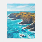 Ocean Cliffs: Wilde Küste Fleecedecke (Vorderseite)