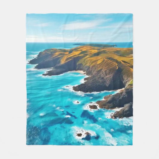 Ocean Cliffs: Wilde Küste Fleecedecke (Vorderseite)