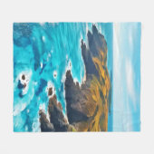 Ocean Cliffs: Wilde Küste Fleecedecke (Vorderseite (Horizontal))
