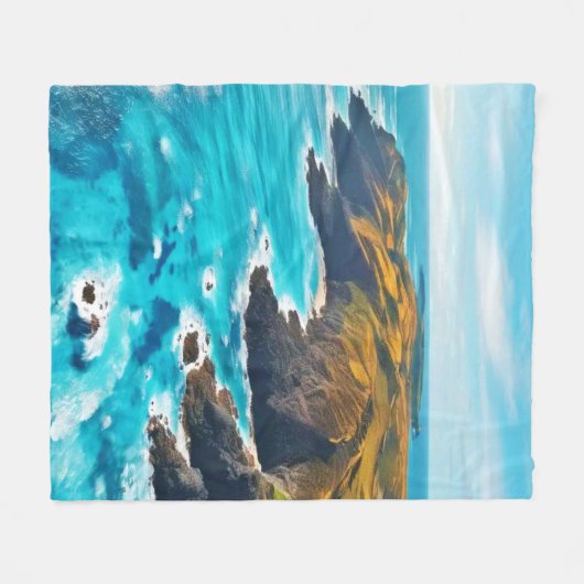 Ocean Cliffs: Wilde Küste Fleecedecke (Vorderseite (Horizontal))