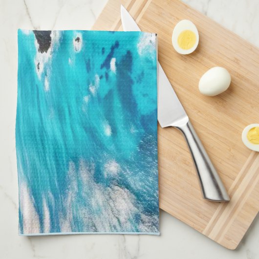 Ocean Cliffs: Wilde Küste Geschirrtuch (Viertel Falte)