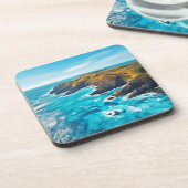 Ocean Cliffs: Wilde Küste Getränkeuntersetzer (Linke Seite)