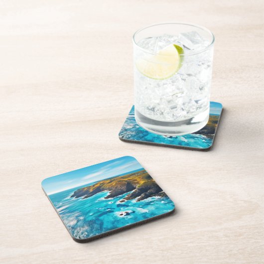 Ocean Cliffs: Wilde Küste Getränkeuntersetzer (Rechte Seite)