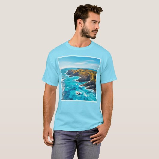 Ocean Cliffs: Wilde Küste T-Shirt (Vorne ganz)