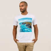 Ocean Cliffs: Wilde Küste T-Shirt (Vorne ganz)
