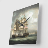 Ocean Clipper Sailing Ship Sea Boat Wall Clock Quadratische Wanduhr (Winkel)