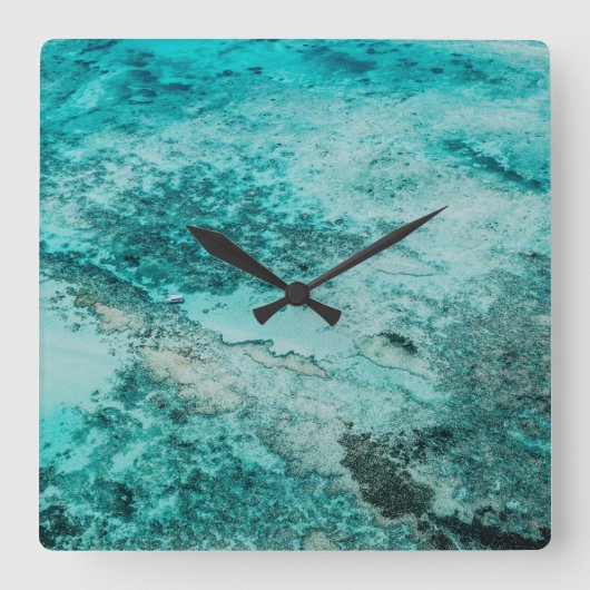 Ocean clock quadratische wanduhr (Vorderseite)