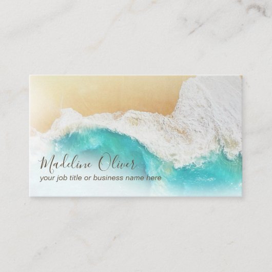 Ocean Coastal Beach Szene Moderne Visitenkarte (Vorderseite)