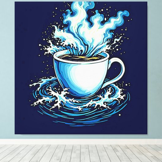 Ocean Coffee Dream Leinwanddruck (Insitu (Holzboden))