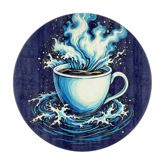 Ocean Coffee Dream Schneidebrett (Vorderseite)