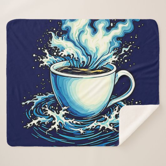 Ocean Coffee Dream Sherpadecke (Vorderseite (Horizontal))