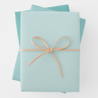 Ocean Colours Plain Green in Three Light Tones Geschenkpapier Set