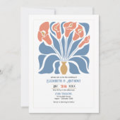 Ocean & Coral Sand Abstract Floral Boho Wedding Einladung (Vorderseite)