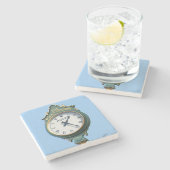 Ocean Course Clock, Insel Kiawah, SC Marmorküste Steinuntersetzer (Seitenansicht)