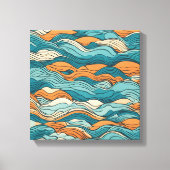 Ocean Currents: Stylized Wave Pattern Leinwanddruck (Vorderseite)