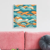 Ocean Currents: Stylized Wave Pattern Leinwanddruck (Insitu (Wohnzimmer))