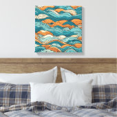 Ocean Currents: Stylized Wave Pattern Leinwanddruck (Insitu (Schlafzimmer))