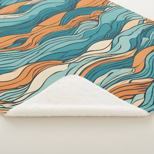Ocean Currents: Stylized Wave Pattern Sherpadecke (3/4)