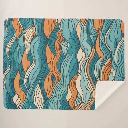 Ocean Currents: Stylized Wave Pattern Sherpadecke (Vorderseite (Horizontal))