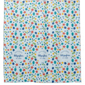 Ocean Custom Familienname Beach House Collage Duschvorhang (Vorderseite)