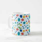 Ocean Custom Familienname Beach House Collage Kaffeetasse (Vorderseite Links)