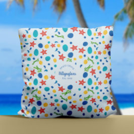 Ocean Custom Familienname Beach House Collage Kissen
