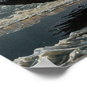 Ocean Dance Under the Moon Woman in Black Dress Poster (Ecke)