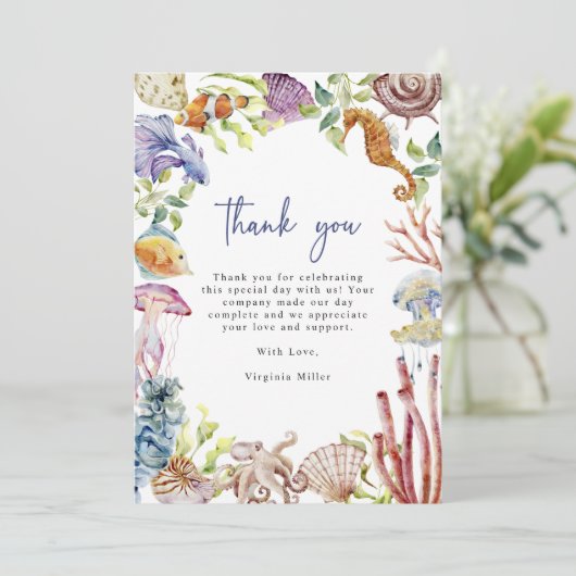 Ocean Danke Karte (Stehend Vorderseite)