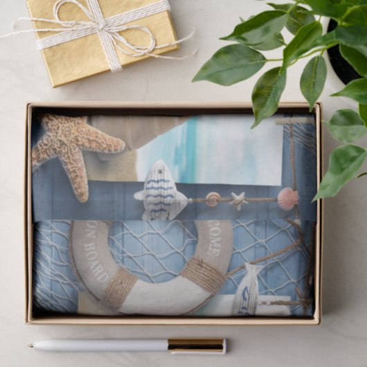 Ocean Deko Seashells Lifesaver Decoupage Seidenpapier (Geschenk)