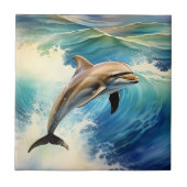 Ocean Dolphin Playful Fliese (Vorderseite)