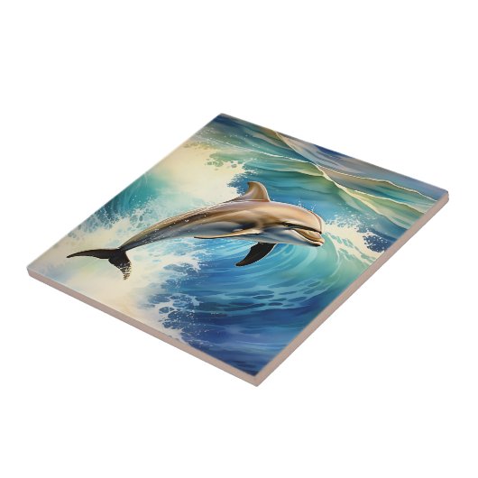Ocean Dolphin Playful Fliese (Seite)