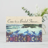 Ocean Dolphin Sea Turtle Fish Brautparty laden Einladung (Stehend Vorderseite)