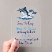 Ocean Dolphin Wedding Invite Seas the Day Acryleinladungen (Insitu (Handheld))