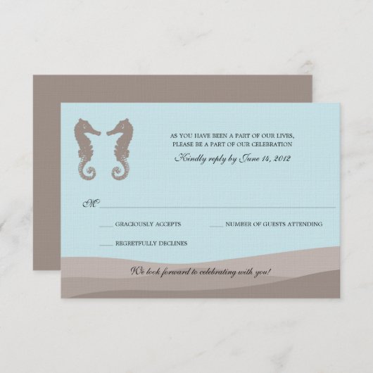 Ocean Double Seepferd Wedding RSVP (Vorne/Hinten)