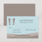 Ocean Double Seepferd Wedding RSVP Karte (Vorne/Hinten)