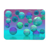 Ocean Dreams - Aqua and Violet Ocean Fantasy Magnet (Horizontal)