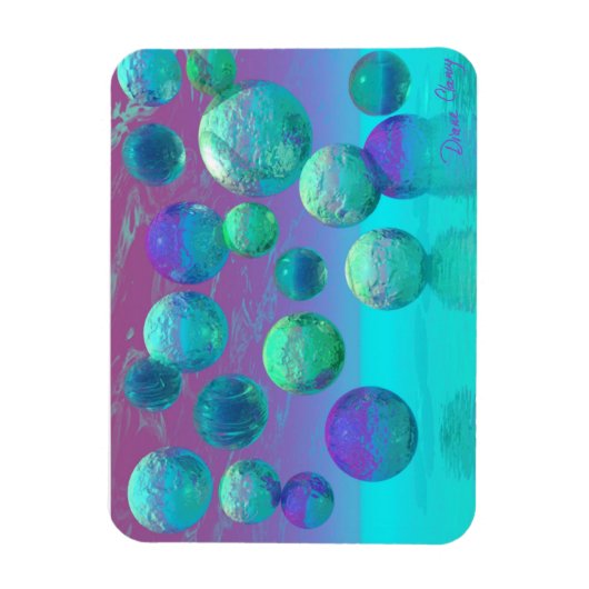 Ocean Dreams - Aqua and Violet Ocean Fantasy Magnet (Vertikal)