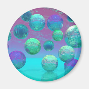 Ocean Dreams - Aqua and Violet Ocean Fantasy Magnet
