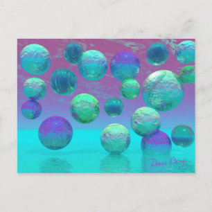 Ocean Dreams - Aqua and Violet Ocean Fantasy Postkarte