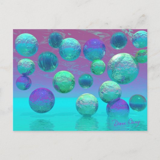 Ocean Dreams - Aqua and Violet Ocean Fantasy Postkarte (Vorderseite)